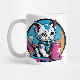 Kitten Graffiti Artist. Mug